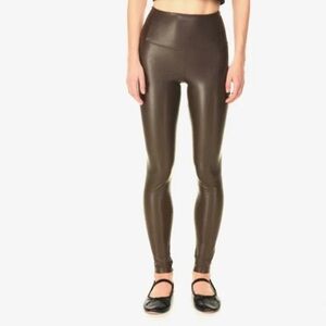 Aritzia Wilfred free brown faux leather Daria legging high-rise Pleather vegan S